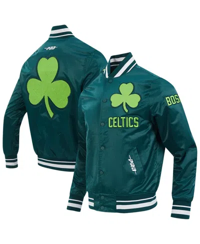 Pro Standard Men's Kelly Green Boston Celtics 2024/25 City Edition Chenille Satin Full-snap Jacket