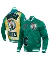 Pro Standard Men's Kelly Green Boston Celtics Sublimated Satin Full-snap Jacket In Green