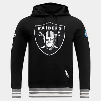 Pro Standard Men's Las Vegas Raiders Nfl Mashup Fleece Pullover Hoodie In Black