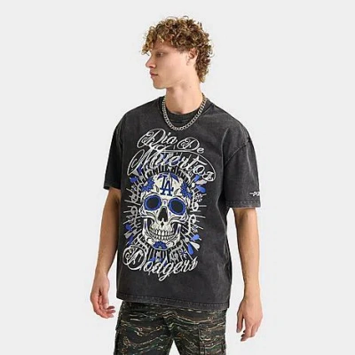 Pro Standard Men's Los Angeles Dodgers Mlb Eternal Skull Graphic T-shirt In Black