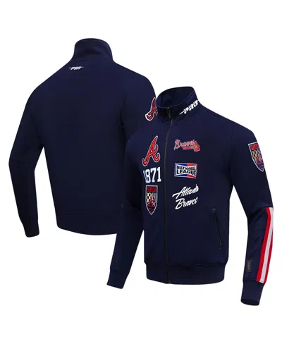 Pro Standard Navy Atlanta Braves Fast Lane Full-zip Track Jacket