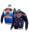 Pro Standard Men's Navy Chicago Bears Sublimated Satin Full-snap Jacket In Navy