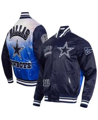 Pro Standard Men's Navy Dallas Cowboys Sublimated Satin Full-snap Jacket