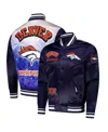 Pro Standard Men's Navy Denver Broncos Sublimated Satin Full-snap Jacket In Blue