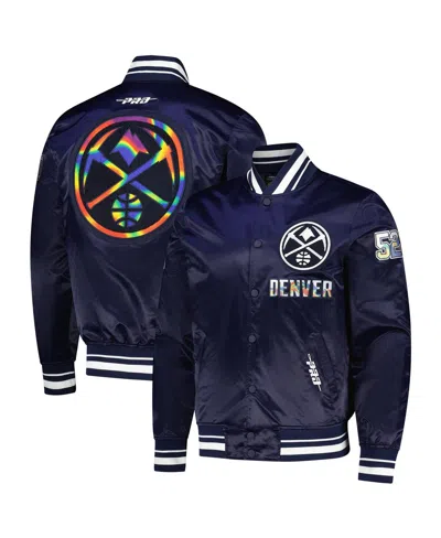 Pro Standard Men's Navy Denver Nuggets 2024/25 City Edition Chenille Satin Full-snap Jacket In Blue