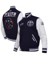 Pro Standard Men's Navy Denver Nuggets 2024/25 City Edition Wool Varsity Full-zip Jacket In Navy