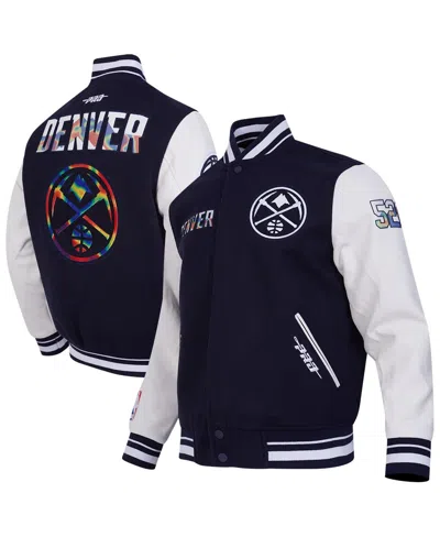 Pro Standard Men's Navy Denver Nuggets 2024/25 City Edition Wool Varsity Full-zip Jacket