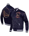 Pro Standard Men's Navy Golden State Warriors 2024/25 City Edition Chenille Satin Full-snap Jacket In Blue