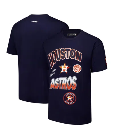 Pro Standard Men's Navy Houston Astros Turn It Up Dropped Shoulder T-shirt In Blue