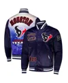 Pro Standard Men's Navy Houston Texans Sublimated Satin Full-snap Jacket In Navy