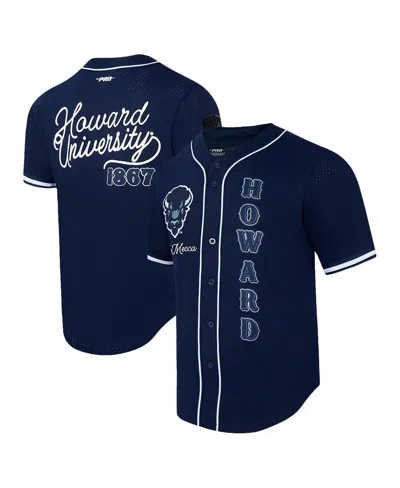 Pro Standard Men's Navy Howard Bison Vintage Varsity Button-up Top