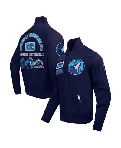 Pro Standard Men's Navy Minnesota Timberwolves Area Code Twill Full-zip Jacket