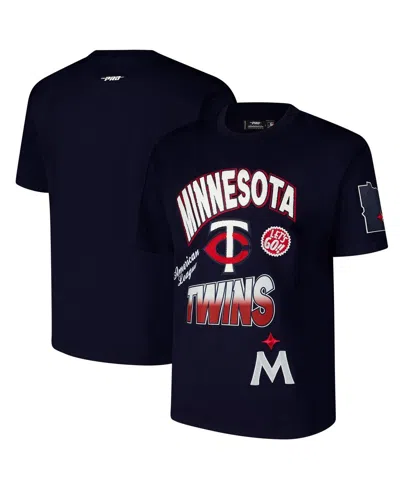 Pro Standard Men's Navy Minnesota Twins Turn It Up Dropped Shoulder T-shirt In Blue