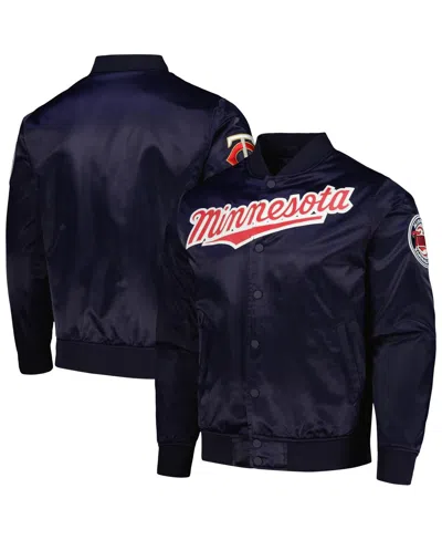 Pro Standard Men's Navy Minnesota Twins Wordmark Satin Full-snap Jacket In Blue