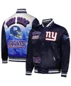 Pro Standard Men's Navy New York Giants Sublimated Satin Full-snap Jacket In Blue