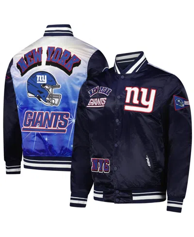 Pro Standard Men's Navy New York Giants Sublimated Satin Full-snap Jacket