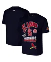 Pro Standard Men's Navy St. Louis Cardinals Turn It Up Dropped Shoulder T-shirt In Black