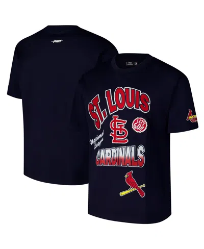 Pro Standard Men's Navy St. Louis Cardinals Turn It Up Dropped Shoulder T-shirt In Black