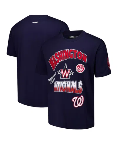 Pro Standard Men's Navy Washington Nationals Turn It Up Dropped Shoulder T-shirt In Blue
