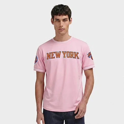 Pro Standard Men's New York Knicks Nba Classic Chenille T-shirt In Pink