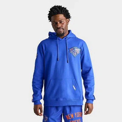 Pro Standard Men's New York Knicks Nba Embroidered Graphic Fleece Hoodie In Blue/orange