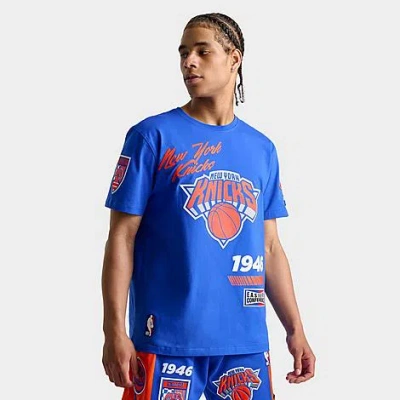 Pro Standard Men's New York Knicks Nba Fast Lane Graphic T-shirt Size Large 100% Cotton In Blue