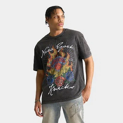 Pro Standard Men's New York Knicks Nba Fire And Roses T-shirt In Gray