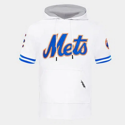 Pro Standard Men's New York Mets Mlb Classic Chenille Double Knit Short-sleeve Hoodie In White