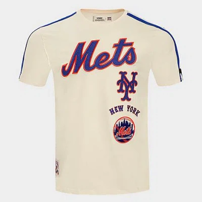 Pro Standard Men's New York Mets Mlb Retro Classic Striped T-shirt In Neutral