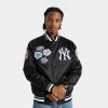 Pro Standard Men's New York Yankees Mlb Diy Pick Stitch Short-sleeve Jacket In Black