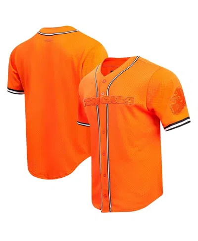 Pro Standard Men's Orange Cincinnati Bengals Triple Tonal Mesh Button-up Shirt