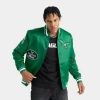 Pro Standard Men's Philadelphia Eagles Nfl Old English Satin Jacket In Green