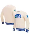 Pro Standard Men's  Cream Seattle Seahawks Retro Classics Fleece Pullover Sweatshirt In Cream
