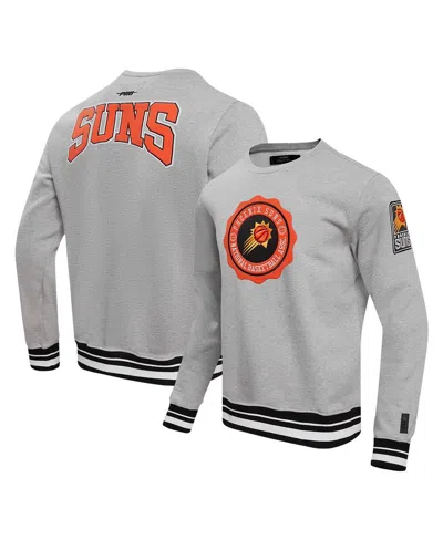 PRO STANDARD MEN'S PRO STANDARD HEATHER GRAY PHOENIX SUNS CREST EMBLEM PULLOVER SWEATSHIRT