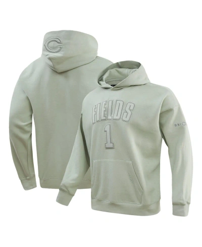 Pro Standard Men's  Justin Fields Moss Chicago Bears Player Name And Number Pullover Hoodie In Light Green
