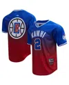 Pro Standard Post Kawhi Leonard Royal/red La Clippers Ombre Name & Number T-shirt In Royal,red
