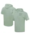 Pro Standard Men's  Light Green Cincinnati Bengals Neutrals Short Sleeve Pullover Hoodie In Light Green