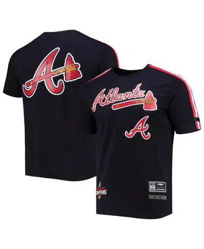 Pro Standard Men's  Navy, Red Atlanta Braves Taping T-shirt In Navy,red