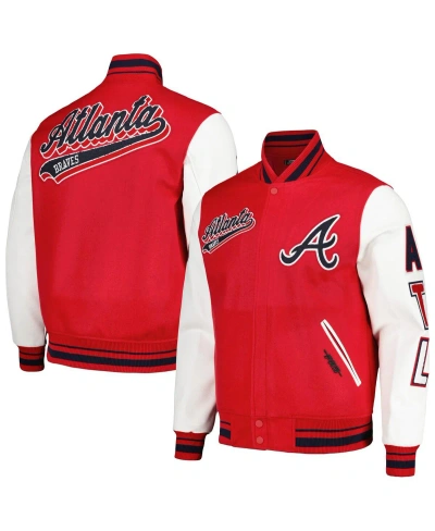 Pro Standard Men's  Red Atlanta Braves Script Tail Wool Full-zip Varity Jacket