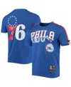 Pro Standard Men's  Royal, Red Philadelphia 76ers Mesh Capsule Taping T-shirt In Royal,red