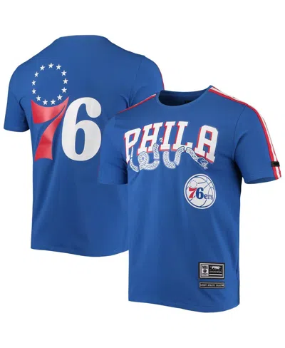 Pro Standard Men's  Royal, Red Philadelphia 76ers Mesh Capsule Taping T-shirt In Royal,red