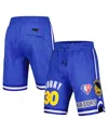 PRO STANDARD MEN'S PRO STANDARD STEPHEN CURRY ROYAL GOLDEN STATE WARRIORS PLAYER NAME AND NUMBER SHORTS
