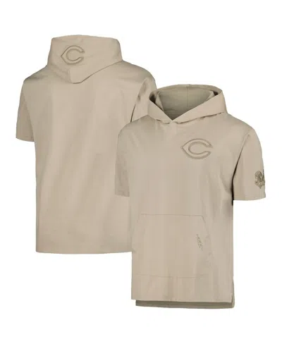 Pro Standard Men's  Tan Milwaukee Brewers Neutral Short Sleeve Hoodie T-shirt