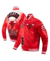 Pro Standard Men's Red Chicago Bulls Sublimated Satin Full-snap Jacket In Red