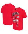 Pro Standard Men's Red Los Angeles Angels Turn It Up Dropped Shoulder T-shirt In Red