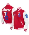 Pro Standard Men's Red Philadelphia 76ers 2024/25 City Edition Wool Varsity Full-zip Jacket