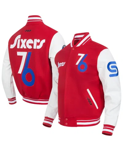 Pro Standard Men's Red Philadelphia 76ers 2024/25 City Edition Wool Varsity Full-zip Jacket