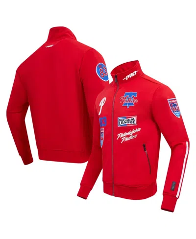Pro Standard Men's Red Philadelphia Phillies Fast Lane Full-zip Track Jacket
