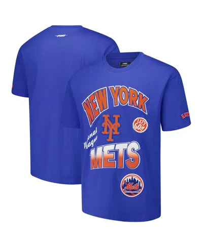 Pro Standard Royal New York Mets Turn It Up Dropped Shoulder T-shirt In Blue