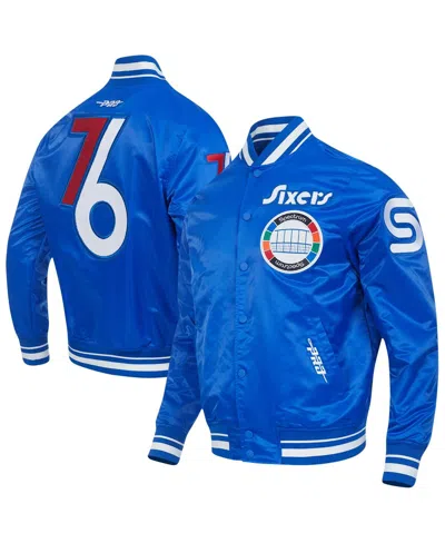 Pro Standard Men's Royal Philadelphia 76ers 2024/25 City Edition Chenille Satin Full-snap Jacket